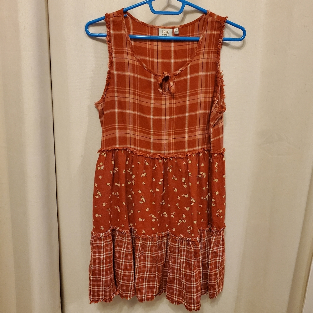 Rust Patchwork Dress - Picture 4 of 6
